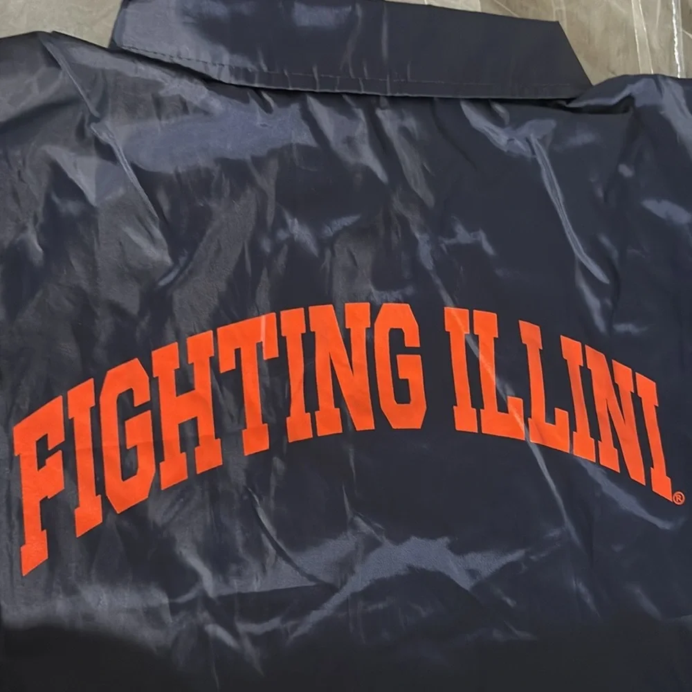 NWT [Gen2] Illinois Fighting Illini NCAA Button-Up Coaches Jacket Youth L 14/16